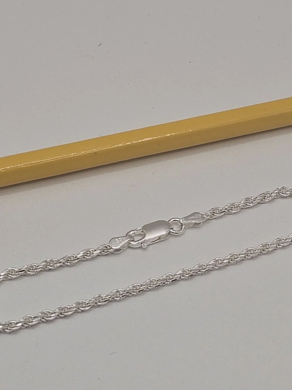 Sterling Silver 925 High Polished Diamond Cut Rope Bracelet 2.5mm 8 inches